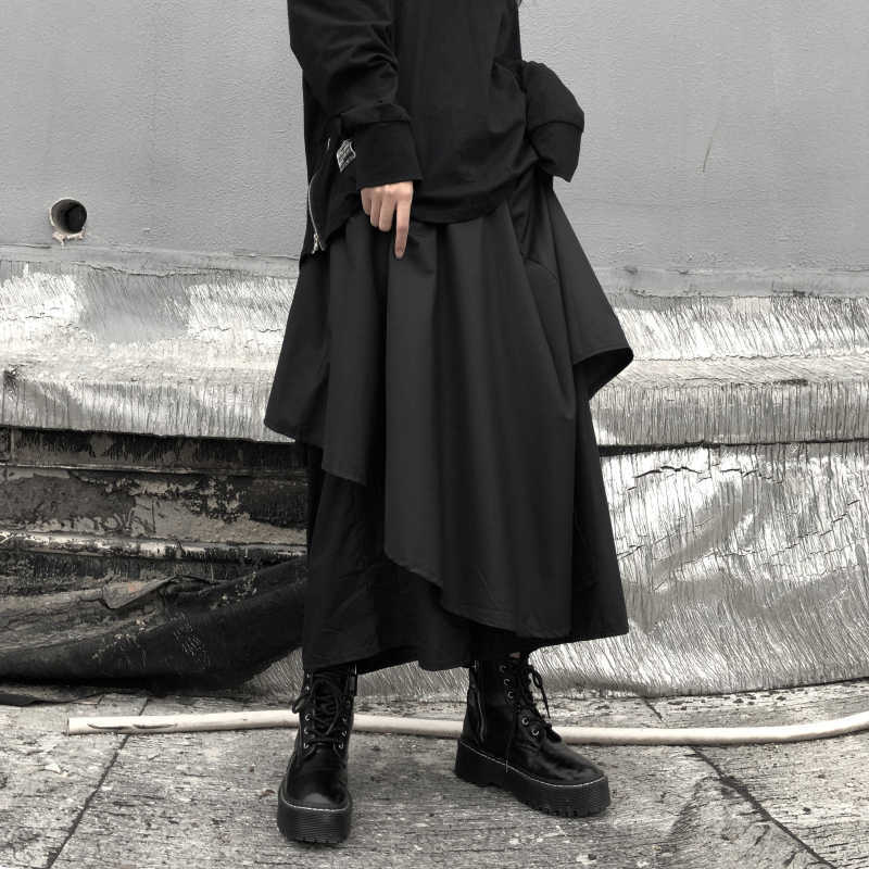 women Casual Black Wide Leg Pant Skirts Male Women Japan Streetwear Punk Gothic Kimono Trouser Harem Pants Stage Clothing 210601
women Casual Black Wide Leg Pant Skirts Male Women Japan Streetwear Punk Gothic Kimono Trouser Harem Pants Stage Clothing 210601