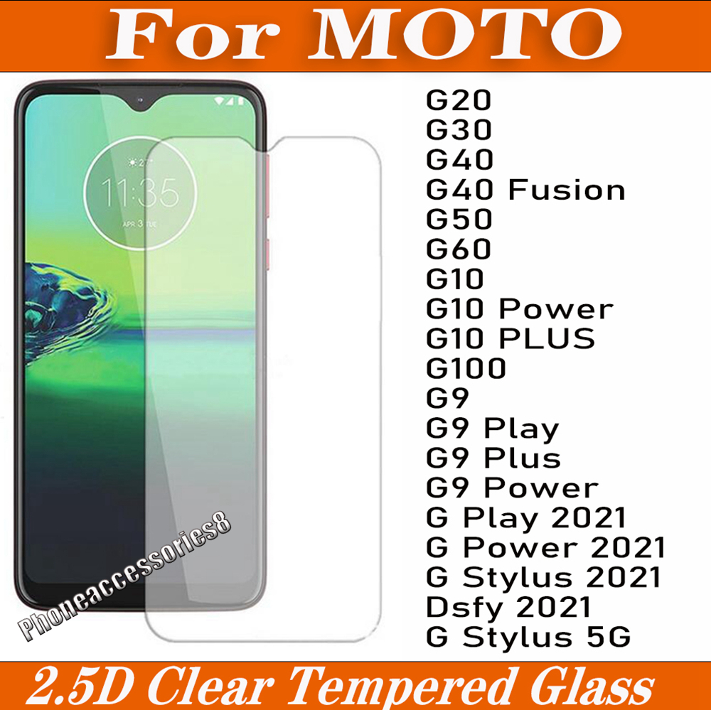 2.5D Clear Tempered Glass Phone Screen Protector for MOTO Motorola G20 G30 G40 Fusion G50 G60 G10 G100 G9 G Play Plus power DSFY G-STYLUS
2.5D Clear Tempered Glass Phone Screen Protector for MOTO Motorola G20 G30 G40 Fusion G50 G60 G10 G100 G9 G Play Plus power DSFY G-STYLUS