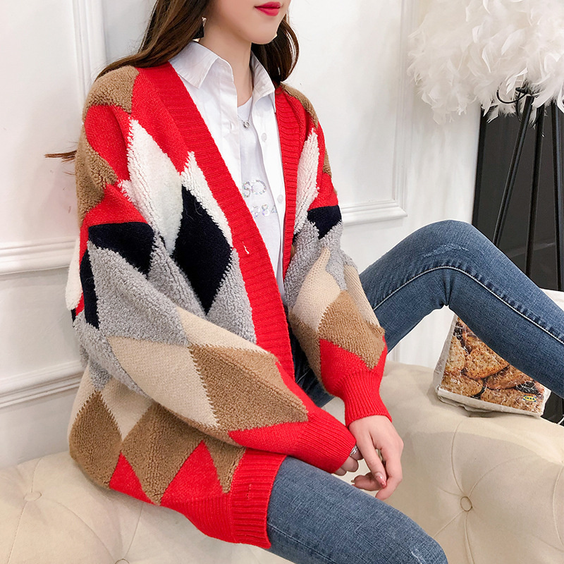 women's sweaters v-neck loose diamond knit cardigan autumn and winter new lazy bat sleeve sweater jacket qm* 21bd, White;black
women's sweaters v-neck loose diamond knit cardigan autumn and winter new lazy bat sleeve sweater jacket qm* 21bd, White;black