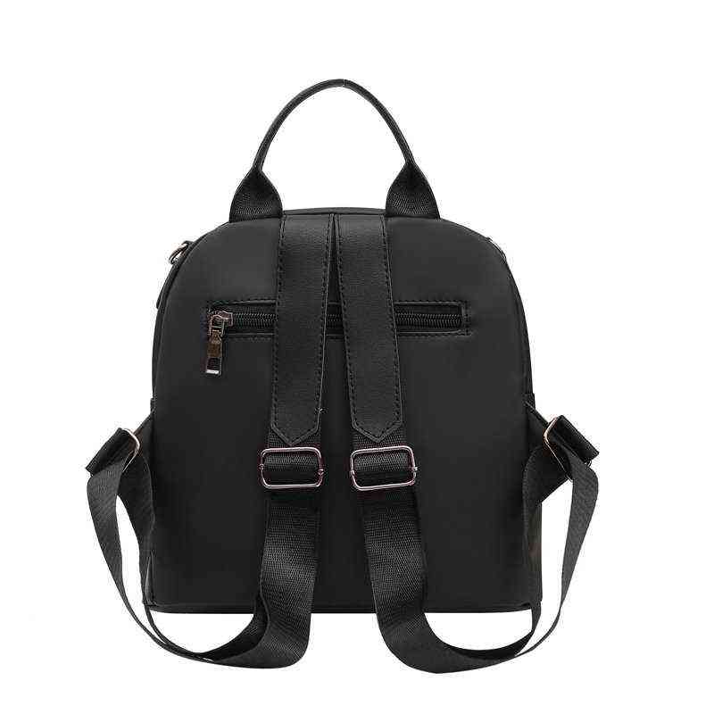 Fashion Small Backpack Women New Oxford Cloth Collocation PU Leather Solid Color Simple Casual Ladies Bagpack Mochila Sac dos Y1105