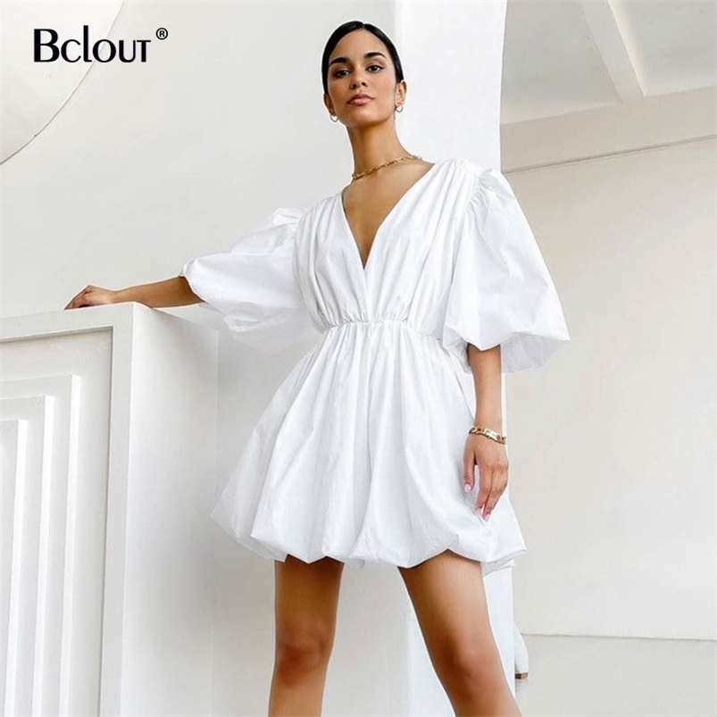Bclout Elegant White Pink V Neck Bodycon Dres Summer Puff Sleeve Short Casual A-Line Pleated Vestido Lady 210701, Deep pink
Bclout Elegant White Pink V Neck Bodycon Dres Summer Puff Sleeve Short Casual A-Line Pleated Vestido Lady 210701, Deep pink
