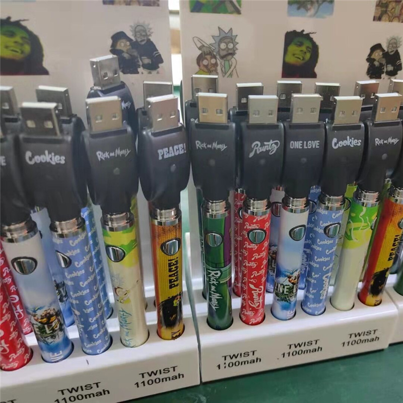 BACKWOODS RUNTZ Colorful Printing Twist Battery 1100mAh Vape Pen Adjustable Voltage Batteries USB Charge Port IN STOCK
BACKWOODS RUNTZ Colorful Printing Twist Battery 1100mAh Vape Pen Adjustable Voltage Batteries USB Charge Port IN STOCK