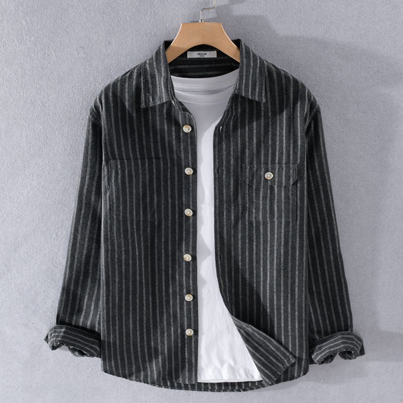 2021 New Stripe 100% Algodo Escovado De Manga Comprida Camisa Dos Da Moda Outono Camisas Listradas Para Os Homens Confortvel e Casual Shirt, Light gray
2021 New Stripe 100% Algodo Escovado De Manga Comprida Camisa Dos Da Moda Outono Camisas Listradas Para Os Homens Confortvel e Casual Shirt, Light gray