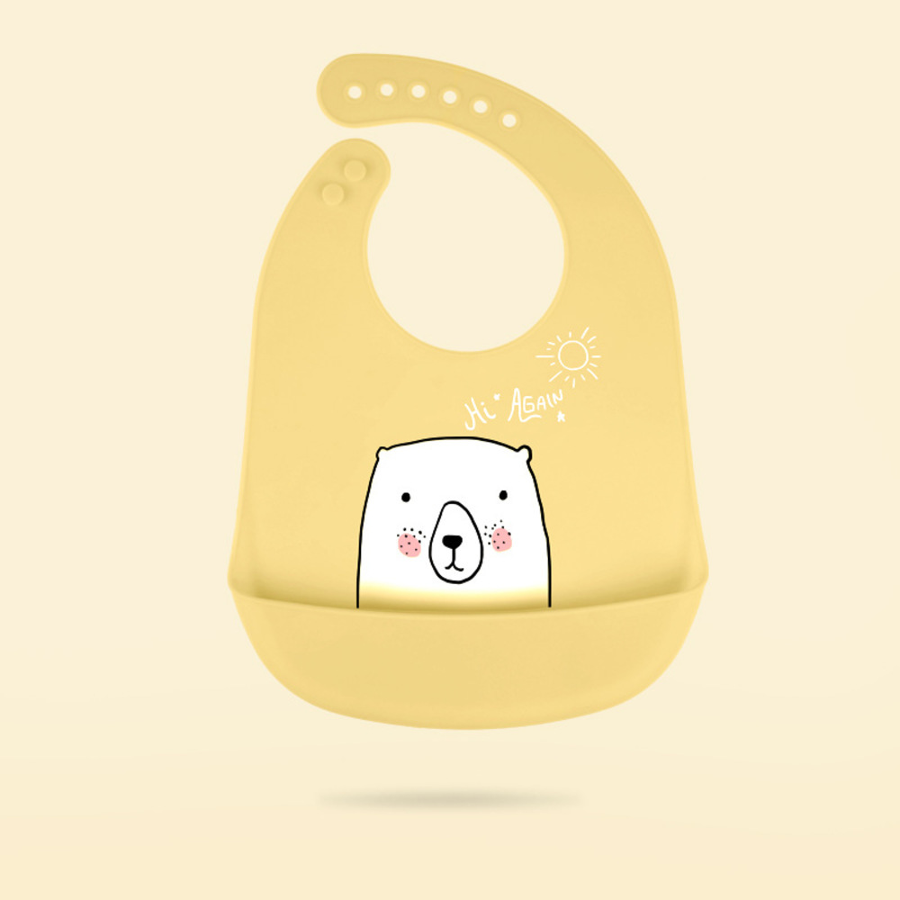 6 Baby Colors Waterproof Lunch Bibs Adjustable Boys Girls Infants Silicone Soft Baby Saliva Cartoon
