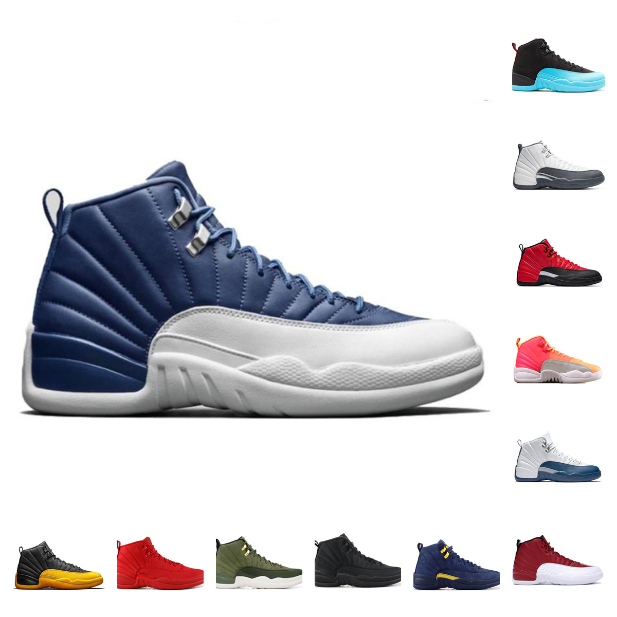 Wholesale high 12 men women basketball shoes Black University Gold OVO white Indigo Game Royal mens sneakers Reverse Taxi Gym Red Fiba Flu Game trainer US 7-12, Original shoe box
Wholesale high 12 men women basketball shoes Black University Gold OVO white Indigo Game Royal mens sneakers Reverse Taxi Gym Red Fiba Flu Game trainer US 7-12, Original shoe box