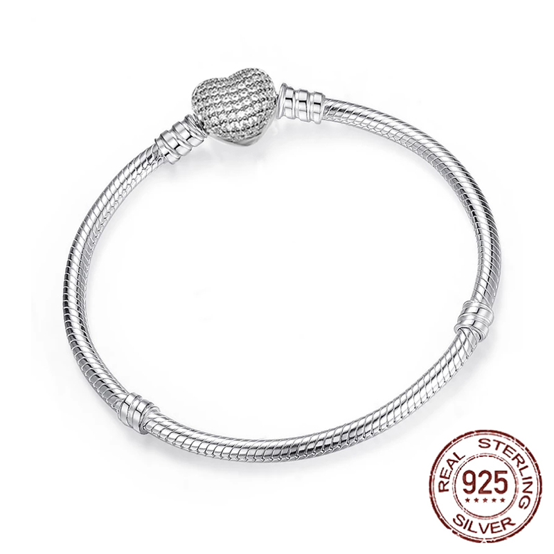 925 Sterling High Quality Authentic Silver Color Snake Chain Fine Bracelet Fit European Charm Bracelets for Women Jewelry Making
925 Sterling High Quality Authentic Silver Color Snake Chain Fine Bracelet Fit European Charm Bracelets for Women Jewelry Making