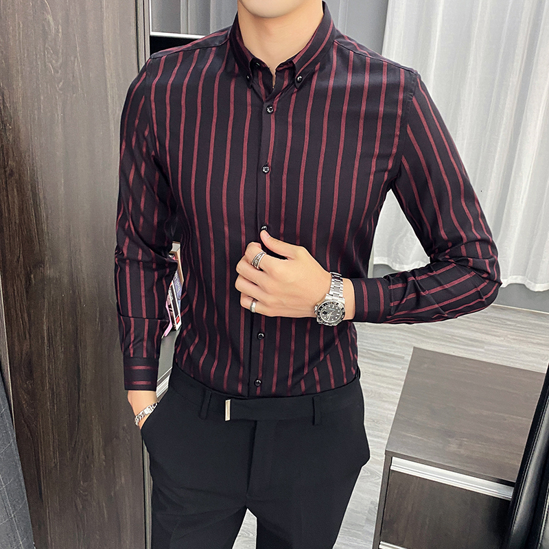 2021 New Korean Business Formal Fashion Wear Men's Striped Shirts Long Sleeve the Whole Ny Game Party/casual Club Fit Top Quality Homme M7yb, Blue
2021 New Korean Business Formal Fashion Wear Men's Striped Shirts Long Sleeve the Whole Ny Game Party/casual Club Fit Top Quality Homme M7yb, Blue