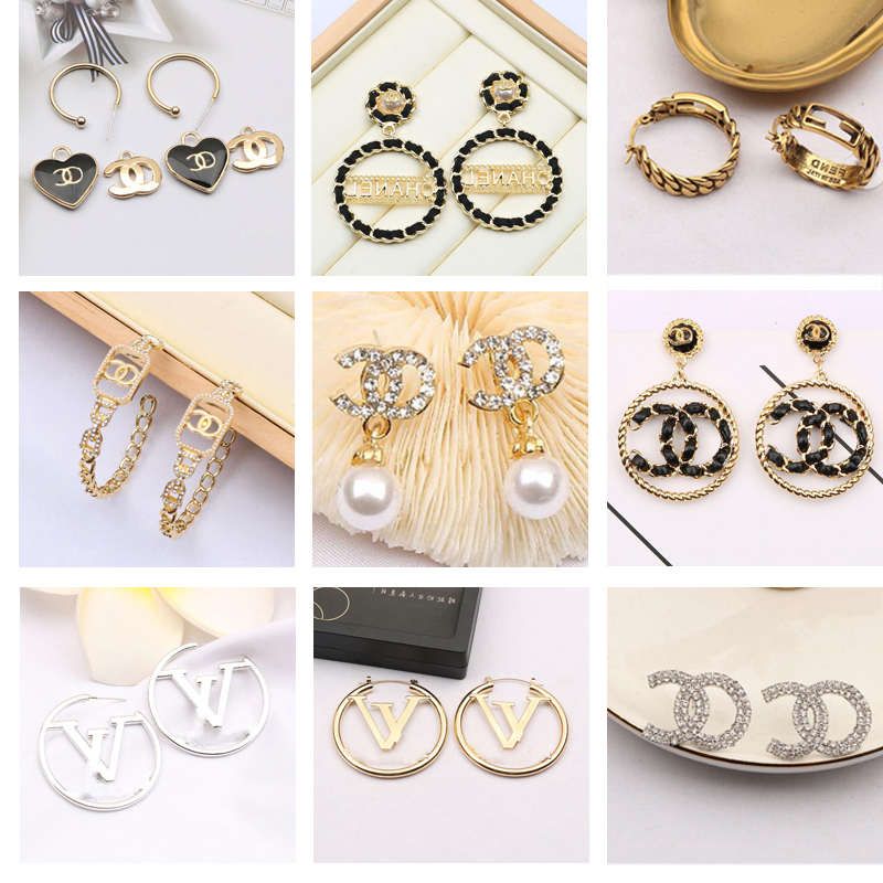 Fashion Brand Have Letter Designer Earrings For Lady Women Party Wedding Lovers Gift Crystal Pearl Engagement Luxury Jewelry For Bride Jewellery ER0001-ER0020
Fashion Brand Have Letter Designer Earrings For Lady Women Party Wedding Lovers Gift Crystal Pearl Engagement Luxury Jewelry For Bride Jewellery ER0001-ER0020