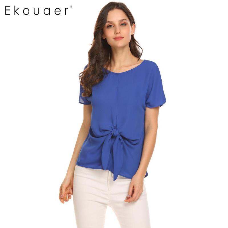 Women' Blouses & Shirts Ekouaer Women Chiffon Blouse Top Casual Solid O-neck Loose Short Sleeve Shirt Blusas Femininas, Black
Women' Blouses & Shirts Ekouaer Women Chiffon Blouse Top Casual Solid O-neck Loose Short Sleeve Shirt Blusas Femininas, Black