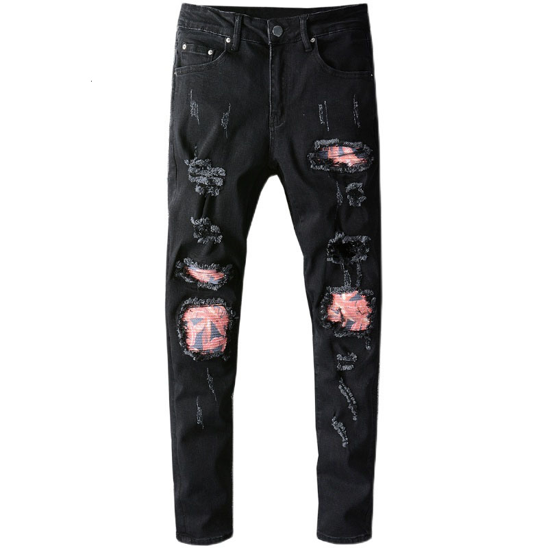 2021 New Men's Male Fashion Brand Black Knife Cut Hole Patch High Street Jeans Men Stretch Slim Denim Pants Trousers 662 Husf
2021 New Men's Male Fashion Brand Black Knife Cut Hole Patch High Street Jeans Men Stretch Slim Denim Pants Trousers 662 Husf