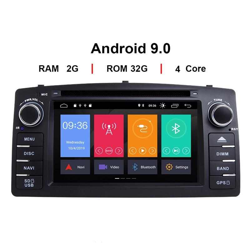 & MP4 Players Top Android 9.0 Car DVD Player For Toyota Corolla E120 BYD F3 2 Din Multimedia Stereo GPS Auto Radio Navigation