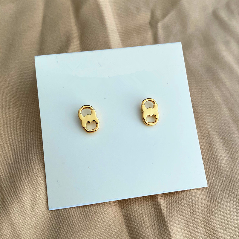 Ladies fashion street figure 8 buckle Stud small exquisite polished earrings party all-match gift