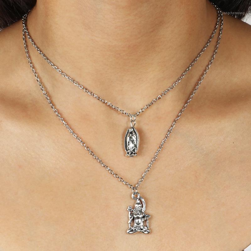 Vinatge Tibet Silver Color Double Layer Statue Character Clavicle Chain Jewelry For Women Big Statement Pendants Gifts Chains
Vinatge Tibet Silver Color Double Layer Statue Character Clavicle Chain Jewelry For Women Big Statement Pendants Gifts Chains