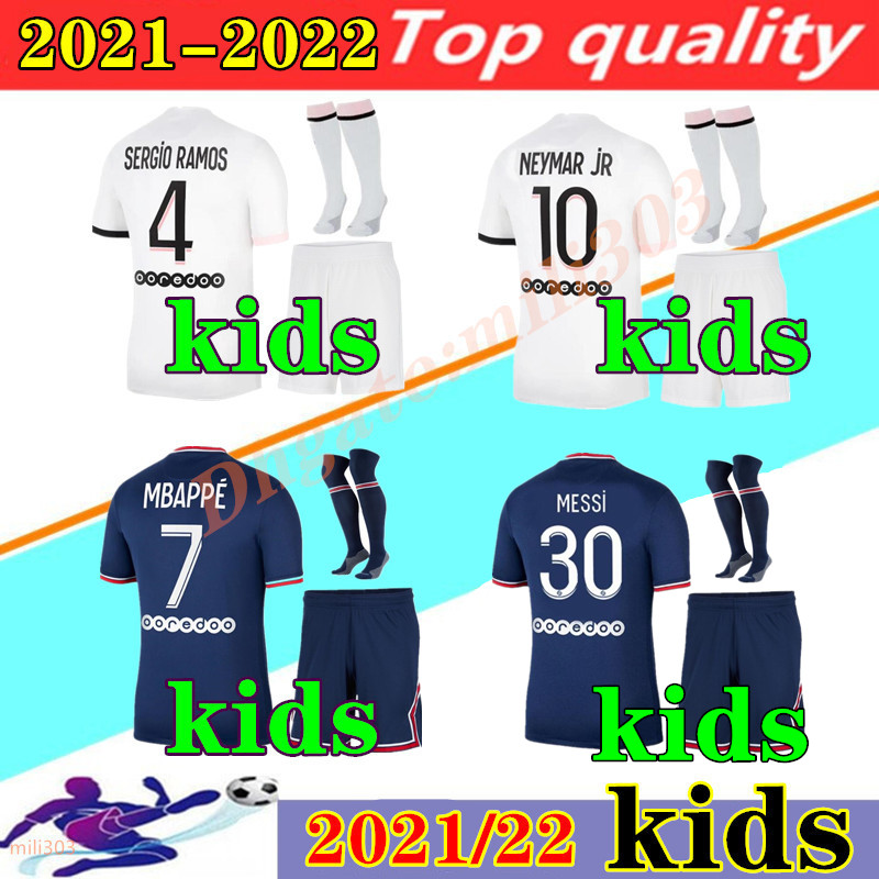 2021 2022 Paris MESSI kids kit home away soccer jersey sets 21 22 MBAPPE SERGIO RAMOS ICARDI VERRATTI Enfant Maillot de foot third 4th uniform boys football shirt kits
2021 2022 Paris MESSI kids kit home away soccer jersey sets 21 22 MBAPPE SERGIO RAMOS ICARDI VERRATTI Enfant Maillot de foot third 4th uniform boys football shirt kits