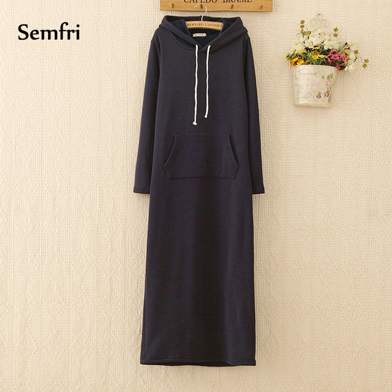 Semfri Sweatshirt Women Long Spring Autumn Hoodies Dress Casual Plus Size Harajuku sudadera mujer Kpop Fashion Hoodies Coat 201202