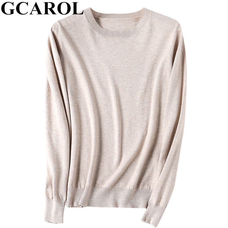 GCAROL New O Neck Women 30% Wool Sweater Candy Jumper Casual Stretch Fall Winter Basic Render Knit Pullover S-3XL 210218