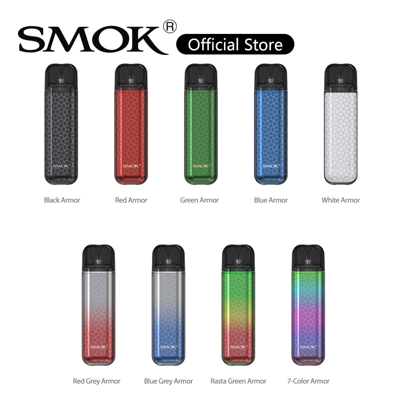 

SMOK Novo 2S Pod Kit 20W Vape Device Built-in 800mah Battery with 1.8ml Clear 0.9ohm Meshed Cartridge for MTL Vaping 100% Original, Green armor