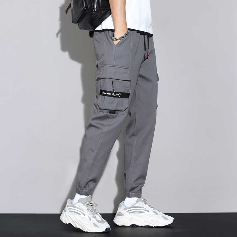 Spring and Summer Big Men Trousers Knitted Sports Pants Men Pants Loose Korean Version of All-Match Overalls Trousers Men 210930