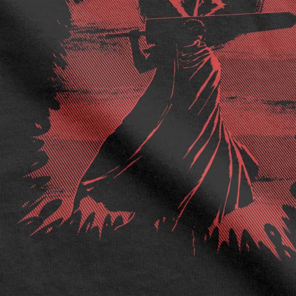 Berserk Tshirt Black Swordsman T Shirt 100% Cotton Men T-Shirts Thanksgiving Day Gift Clothing Tops Plus Size Game Tees 210629
