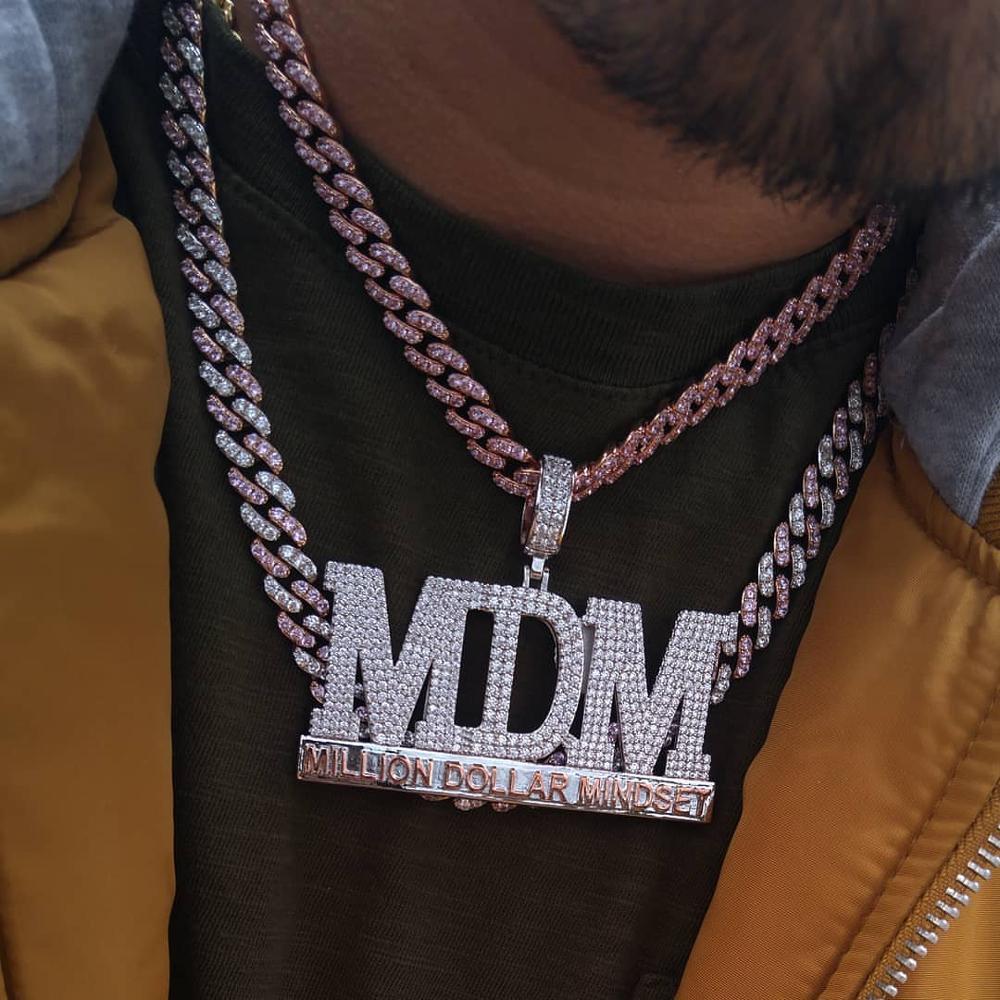 9mm cz cuban chain white pink blue colorful cubic zirconia thin cuban link chains hip hop bling men boy necklace jewelry