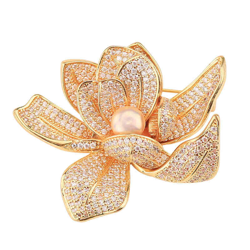 2021ins Fashion Personality Setting Chrysanthemum Brooch Pin Women's Elegant Dress Accessories