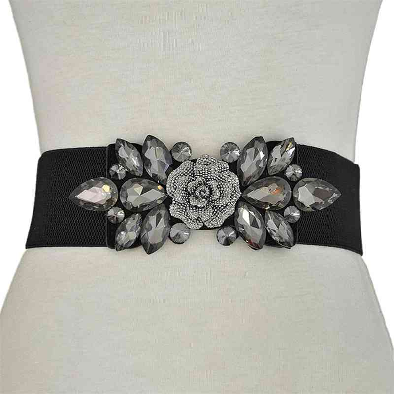 Designer belts 2023 Wedding Party Women Fashion Floral Buckle Rhinestone Elastic Wide Clinch Belt
Designer belts 2023 Wedding Party Women Fashion Floral Buckle Rhinestone Elastic Wide Clinch Belt