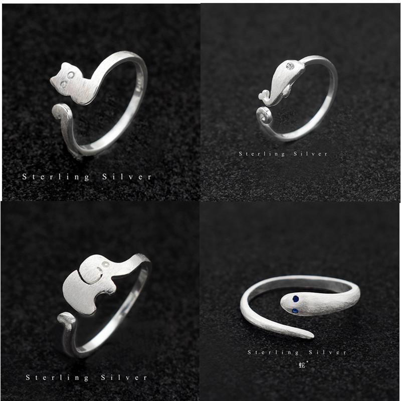 Cluster Rings Buyee 100% 925 Sterling Silver Fashion Small Ring Women Lovely Cat Elephant Snake Dolphin Sweet Finger For Jewelry
Cluster Rings Buyee 100% 925 Sterling Silver Fashion Small Ring Women Lovely Cat Elephant Snake Dolphin Sweet Finger For Jewelry