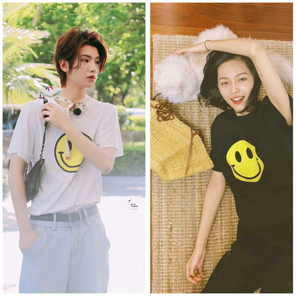 High quality Smile t-shirt Xia Shu Xin Zhou Yu Tong star same Loew branded short sleeve female male couple ins, White;black
High quality Smile t-shirt Xia Shu Xin Zhou Yu Tong star same Loew branded short sleeve female male couple ins, White;black
