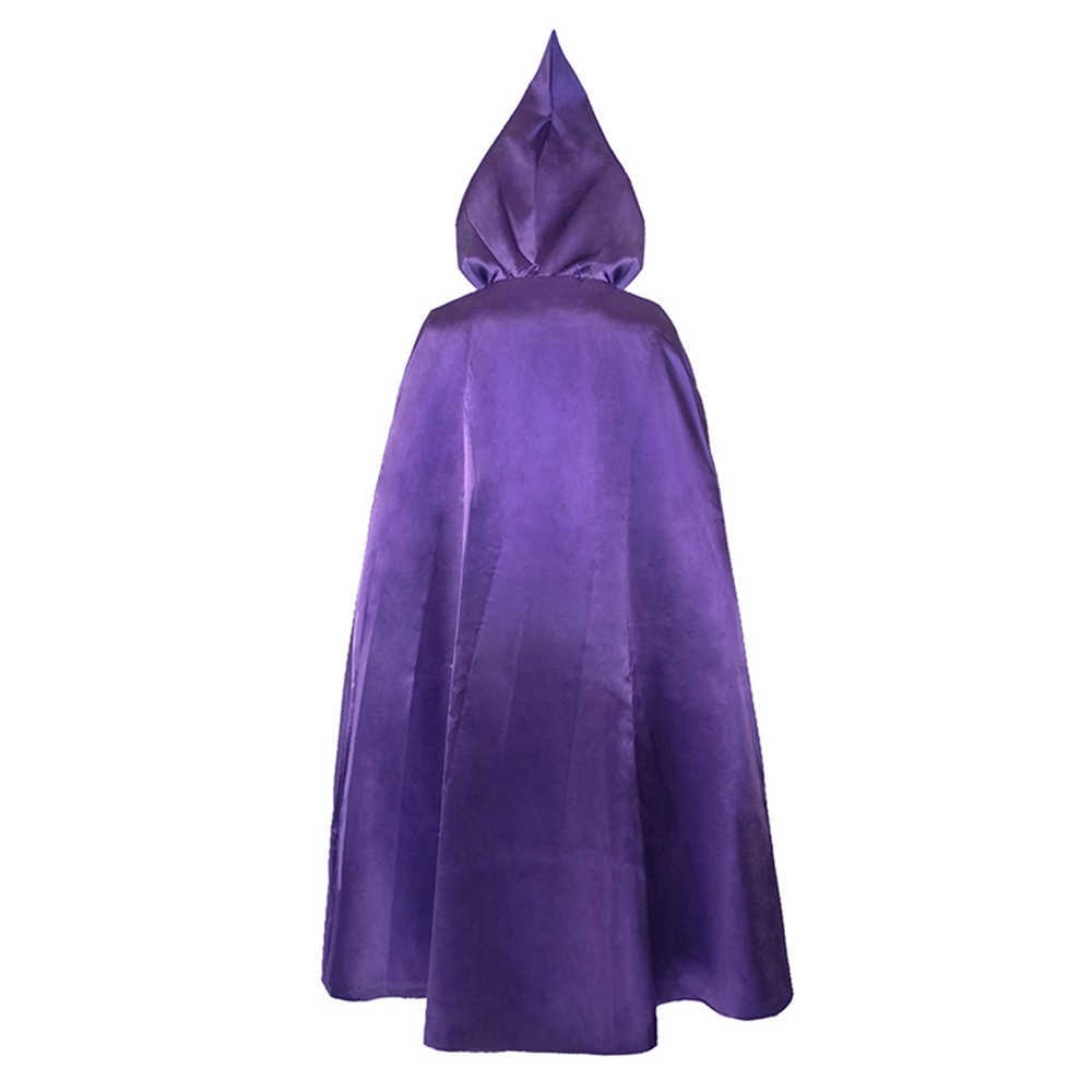 Teen Titans Super Hero Raven Cosplay Costume Women Black Bodysuit Purple Hooded Cloak Jumpsuits Halloween Party Y0913