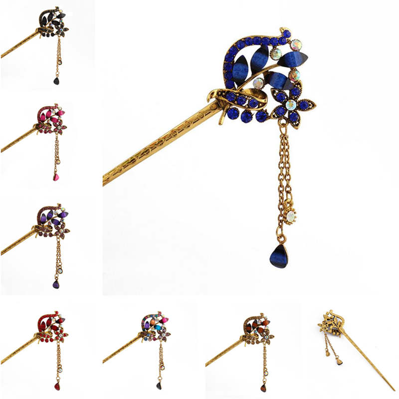Epecket DHL The new palace women's headdress hairpin tassel step shaker DAFZ030 Hair Jewelry Hairpins