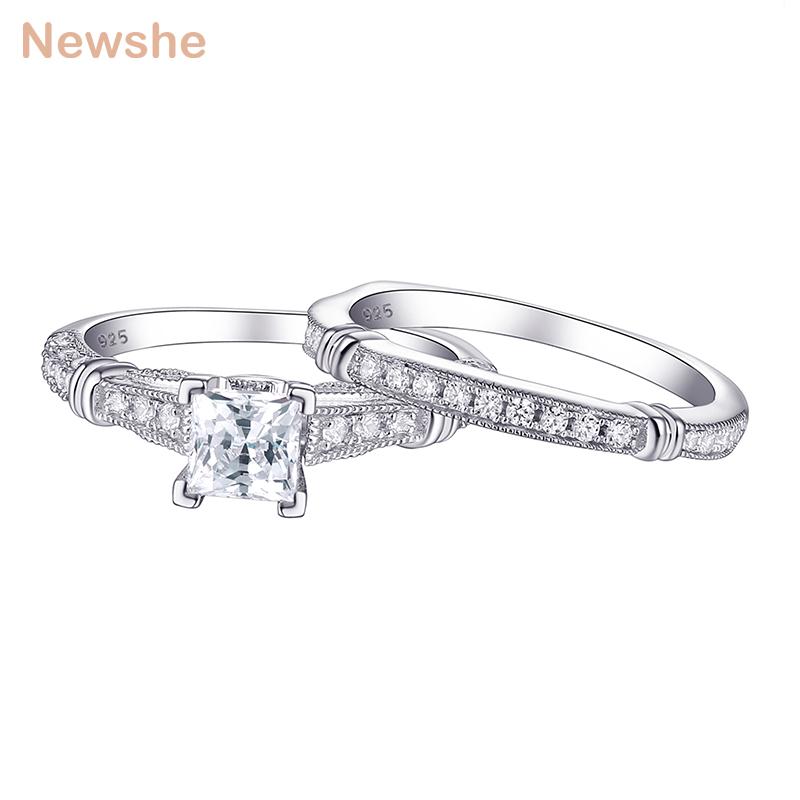 Cluster Rings She Vintage 1Ct White Princess Cut CZ 925 Sterling Silver Wedding Ring Engagement Band Bridal Jewelry For Women 1R0029, Golden;silver
Cluster Rings She Vintage 1Ct White Princess Cut CZ 925 Sterling Silver Wedding Ring Engagement Band Bridal Jewelry For Women 1R0029, Golden;silver