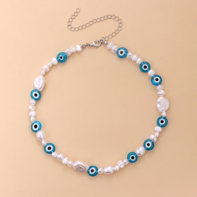 Chokers Bohemian Short Choker Mushroom Strawberry Eye Pearl Necklace Jewelry For Women 2021 Beaded Clavicle Chain Fashion Girls Gifts