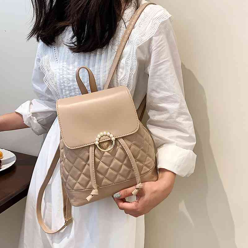 Bag female 2021 new simple Lingge small backpack Korean fashion texture solid color out Pu Backpack, White
Bag female 2021 new simple Lingge small backpack Korean fashion texture solid color out Pu Backpack, White