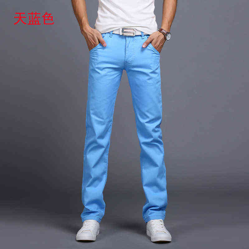 Spring autumn Casual Pants Men Cotton Slim Fit Chinos Fashion Trousers Male Clothing 9 colors Plus Size 28-38 211218