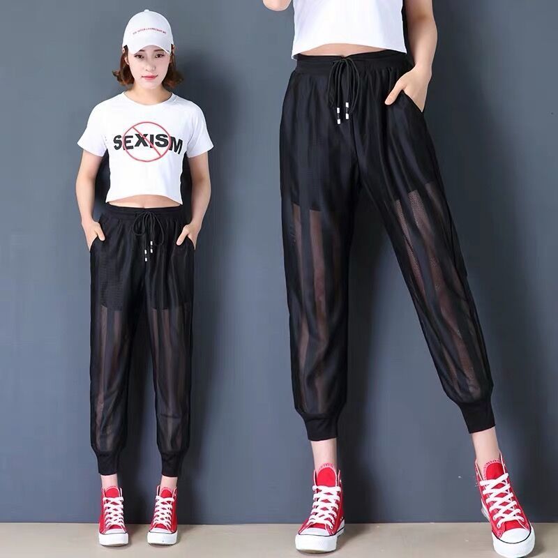2021 New High-waist Breeches Knitted or From Chiffon Shredders Transparent Mesh Trousers in Casual Sweatpants High-waisted Streetwear Dgjb, Black
2021 New High-waist Breeches Knitted or From Chiffon Shredders Transparent Mesh Trousers in Casual Sweatpants High-waisted Streetwear Dgjb, Black