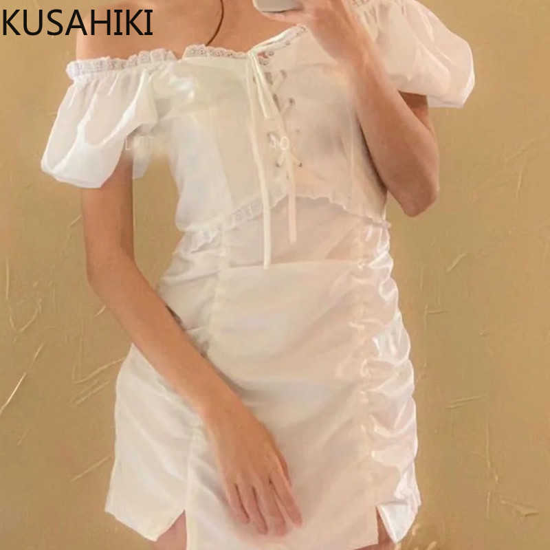 Sweet Bandage Slim Pleated Lace Dress Spring Korean Sexy Slash Neck Strapless Dresses Women 6E578 210603, White
Sweet Bandage Slim Pleated Lace Dress Spring Korean Sexy Slash Neck Strapless Dresses Women 6E578 210603, White