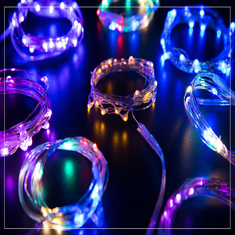 LED Strings 20/50/100 LED Holiday Battery Lighting Micro Rice Wire Copper Fairy Strings Lights Partys White/RGB crestech168
