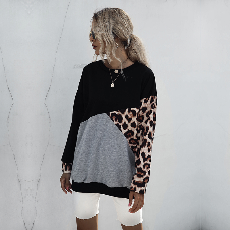 2021 New Fashion Leopard Patchwork T-shirt Women Casual O-neck Long Sleeve Tops Shirt Puls Size Vintage Camiseta Autumn Ocpk, Black
2021 New Fashion Leopard Patchwork T-shirt Women Casual O-neck Long Sleeve Tops Shirt Puls Size Vintage Camiseta Autumn Ocpk, Black