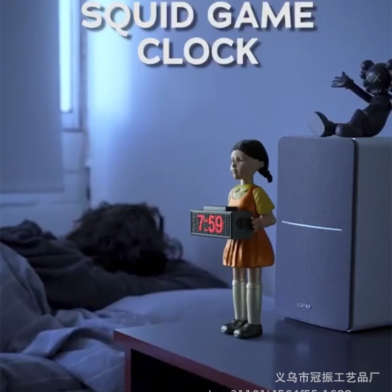 Squid game hand clock 123 wooden man girl ornament Korean drama little girl ornament resin
Squid game hand clock 123 wooden man girl ornament Korean drama little girl ornament resin