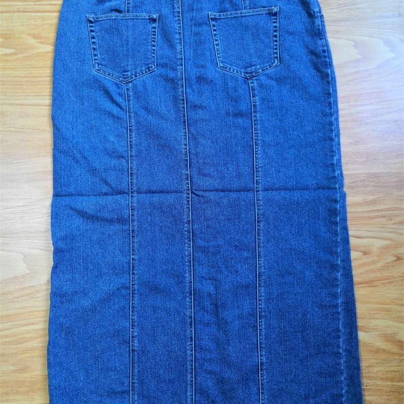 Autumn and winter women fashion loose single breasted water wash denim maxi skirt female trendy plus size jean casual bottom 210306