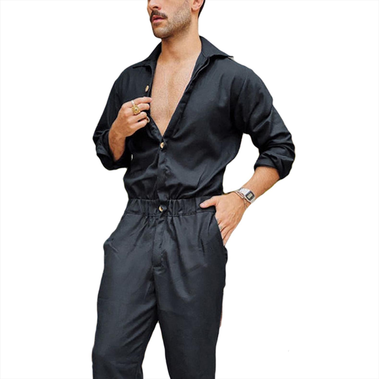 s jumpsuit solid color men tracksuits turn down collar long sleeve comfortable playsuits romper for boys black dark blue, Gray
s jumpsuit solid color men tracksuits turn down collar long sleeve comfortable playsuits romper for boys black dark blue, Gray