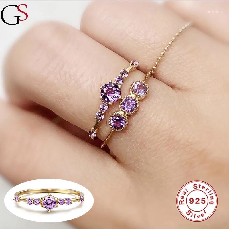 Cluster Rings GS 925 Sterling Silver Purple Diamond Ring Exquisite Elegant All-match Latest Fashion For Women Fine Jewelry Accessories1
Cluster Rings GS 925 Sterling Silver Purple Diamond Ring Exquisite Elegant All-match Latest Fashion For Women Fine Jewelry Accessories1