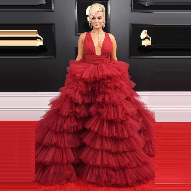 Party Dresses Grammy Celebrity Formal Evening Red Tulle Tiered Deep V-Neck Cross Back Long Gowns Vestido Das Celebridades, White
Party Dresses Grammy Celebrity Formal Evening Red Tulle Tiered Deep V-Neck Cross Back Long Gowns Vestido Das Celebridades, White