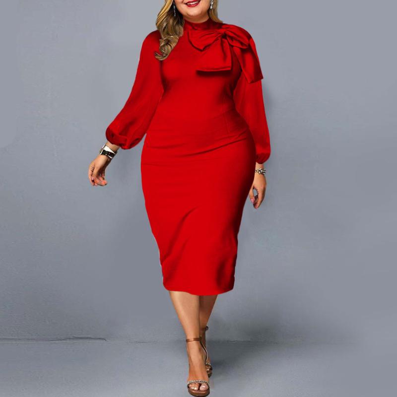 Plus Size Dresses Women Dress 2021 Autumn Elegant Bow Evening Birthday Party Red Long Sleeve Midi Wedding Prom 3XL 4XL 5XL, As pic
Plus Size Dresses Women Dress 2021 Autumn Elegant Bow Evening Birthday Party Red Long Sleeve Midi Wedding Prom 3XL 4XL 5XL, As pic