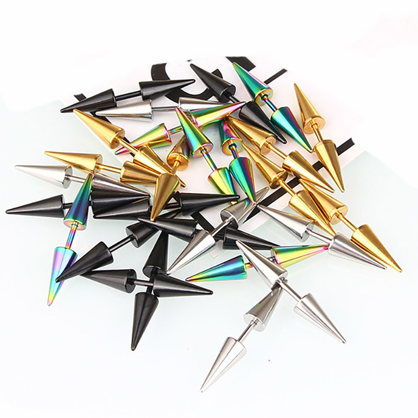Street Allergy Free Stainless Steel Spike Stud Earrings Gold Black Rainbow Nail Ear Rings Puncture Piercing Body Jewelry for Women Men Will and Sandy, Golden;silver
Street Allergy Free Stainless Steel Spike Stud Earrings Gold Black Rainbow Nail Ear Rings Puncture Piercing Body Jewelry for Women Men Will and Sandy, Golden;silver