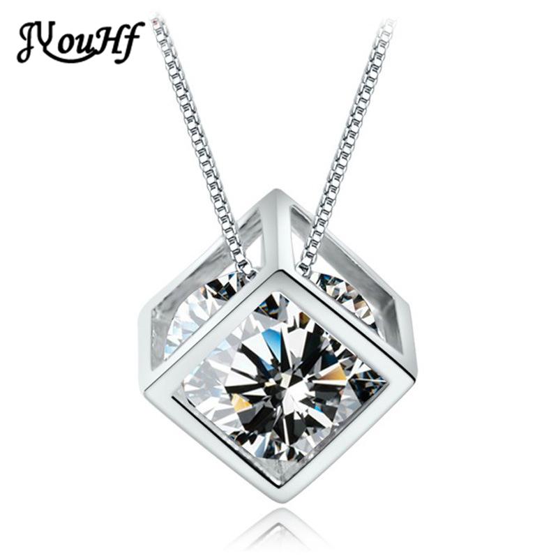 Pendant Necklaces JYouHF Shining Crystal Women Luxury White Gold Plated Cube CZ Zircon Necklace Party Wedding Fashion Jewelry
Pendant Necklaces JYouHF Shining Crystal Women Luxury White Gold Plated Cube CZ Zircon Necklace Party Wedding Fashion Jewelry