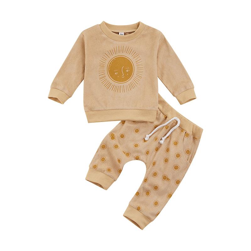 Clothing Sets 2 Pcs Infant Sun Print Outfits, Toddler Long Sleeve Round Neck Sweatshirt + Tie-up Trousers With Pockets For Baby Girls, White
Clothing Sets 2 Pcs Infant Sun Print Outfits, Toddler Long Sleeve Round Neck Sweatshirt + Tie-up Trousers With Pockets For Baby Girls, White