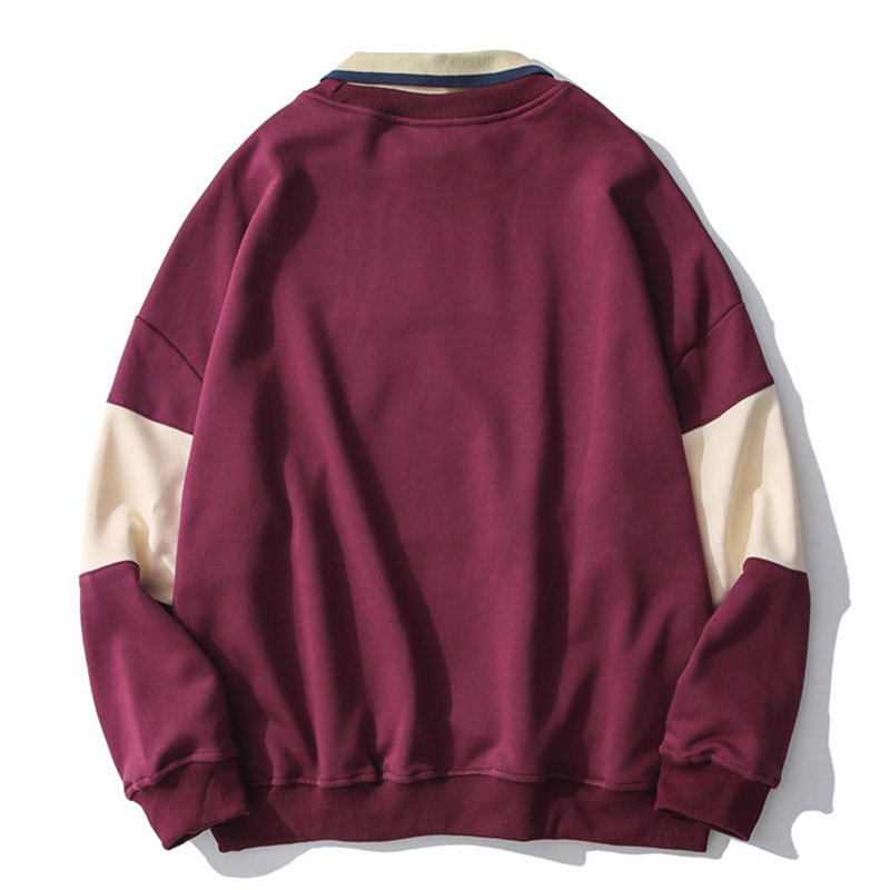 Aolamegs Striped Patchwork Hoodies Autumn Sweatshirts Men Cute Print Casual Hooded Pullover Couples False Two Harajuku Colthing 201020