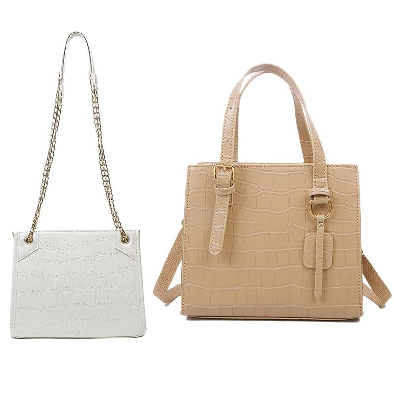 Retro Crocodile Pattern Women Handbag PU Leather Shoulder Bag White & Ladies Stone Printed Shoulder Bag PU Leather, As shown 
Retro Crocodile Pattern Women Handbag PU Leather Shoulder Bag White & Ladies Stone Printed Shoulder Bag PU Leather, As shown