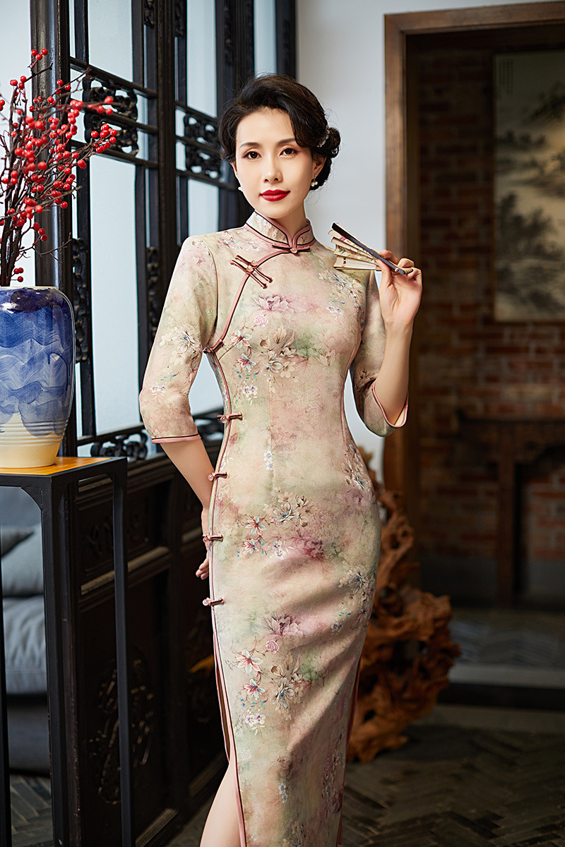 Ethnic Clothing Size Plus Qipao Slim Party Dresses Vestido Women's Oriental Style Chinese Style